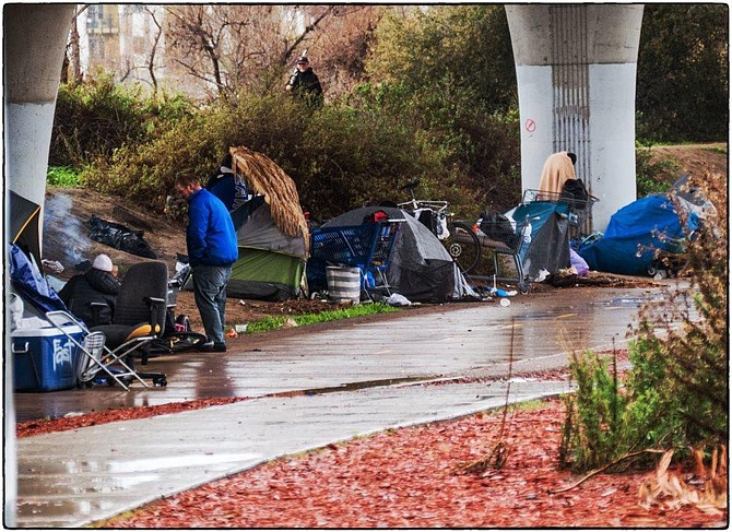Displaced homeless campers