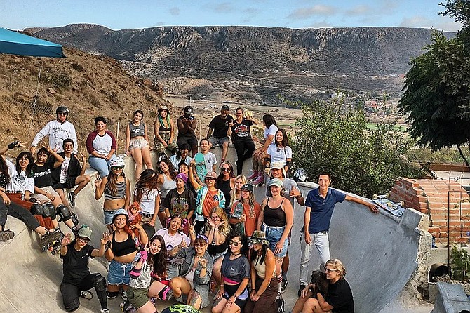 Group photo taken at the end of Concurso day one Baja at Surf & Skate Airbnb in Ensenada.