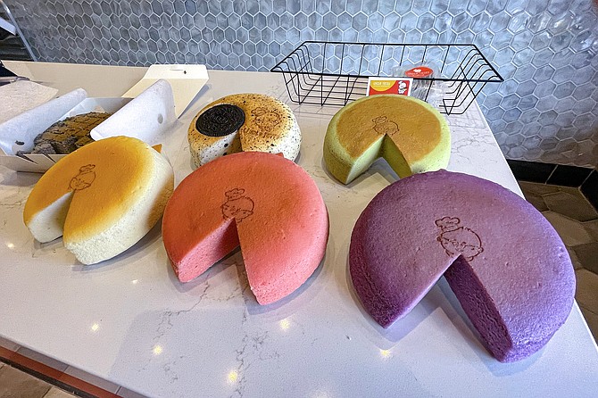 The daily selection of cheesecakes on display