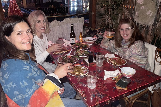 Girls’ Night Out: Alison, Lauren and Diana (l-r) say the Szechuan green beans were best