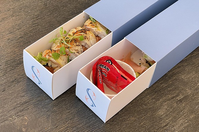 One end has the sushi, one end has the stuff that goes with sushi