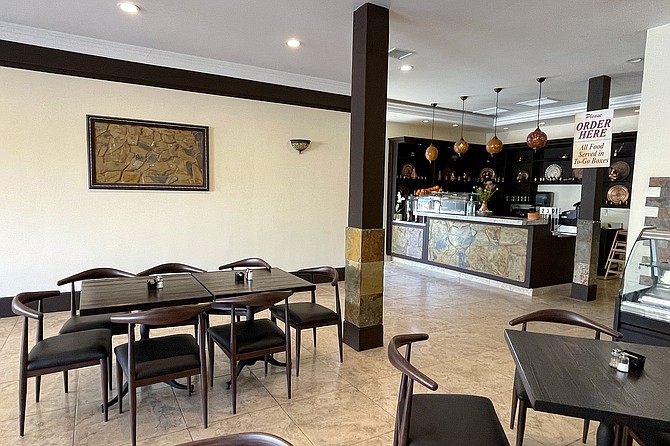 The less lavish looking interior of Main Street's Sultan Mediterranean Grill
