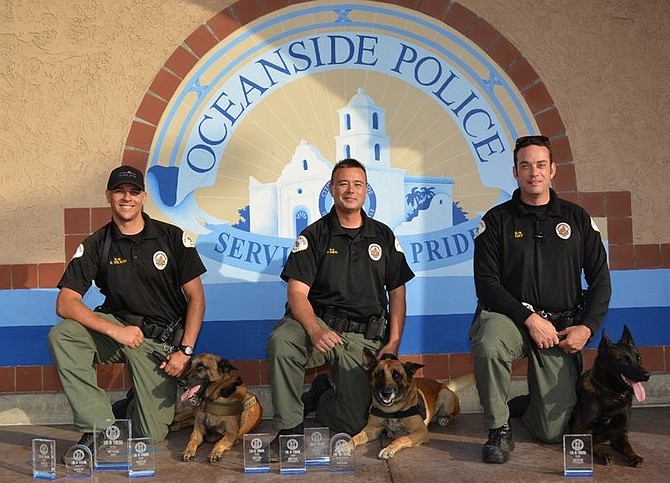 Oceanside police with their canine.