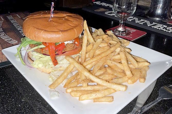 Annie’s veggieburger. Looks beautiful. Annie wanted more flavor.