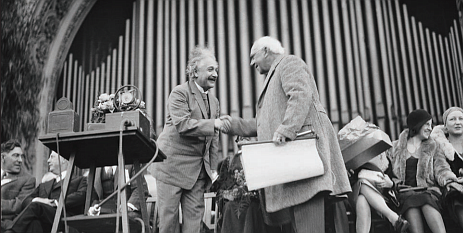 Einstein at the Spreckels Organ Pavillion in Balboa Park in 1930