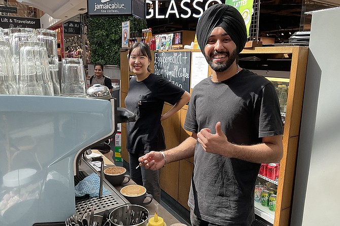 Abhijeet (right) and Suji say Flat White (on right) is most popular coffee choice