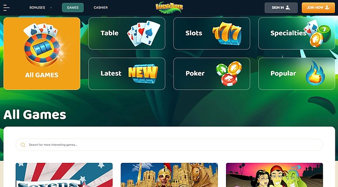 SPONSORED CONTENT Gaming catalog at LuckyTigerCasino
