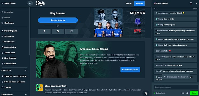 SPONSORED CONTENT A screenshot of the Stake US homepage