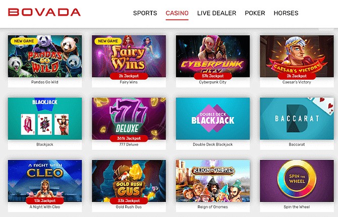 SPONSORED CONTENT Game selections at Bovada