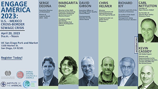 A panel of speakers of environmental advocates, business leaders, and governmental interests to discuss the Tijuana River sewage crisis for Earth Day 2023.