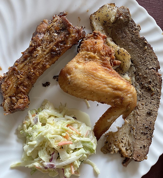 A meaty trio, plus slaw.