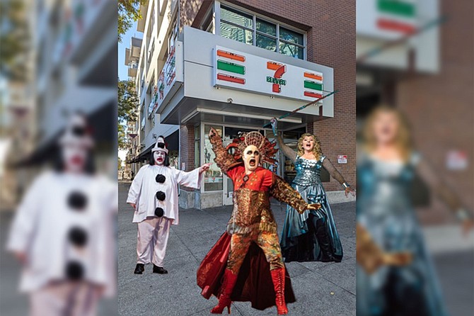 A nightmare trio of underemployed opera singers perform the stirring aria “Non devi andare a casa ma non puoi restare qui” — “You don’t have to go home but you can’t stay here” — outside a 7-11 near the trolley downtown.
