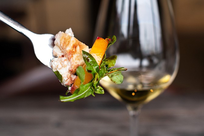 Salad and Sauvignon Blanc: a perfect post-yoga repast.
