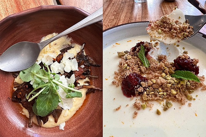 Whether the mushroom polenta or the vanilla bean panda cotta, both were almost too pretty to eat.