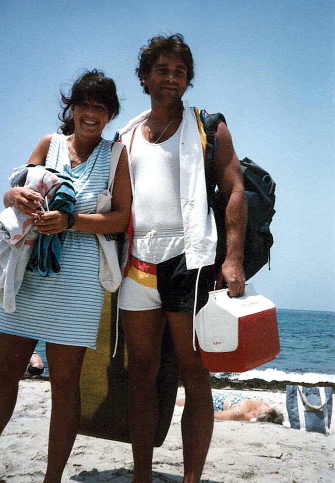 Kirby and Darcy at Del Mar Beach in the early 80s.