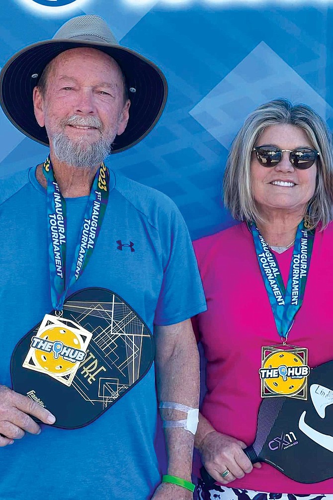 Lindsey Alper and her partner, James Merrill, snagged a silver medal in their mixed-doubles division at the Hub.