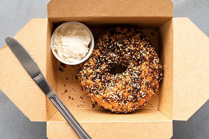 Everything bagel for breakfast on the go.