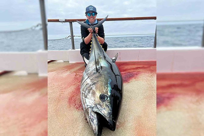Big ones close to home. The San Diego has been scoring quality bluefin tuna to well over 100-pounds during their extended full day runs despite the on and off again bite so far this spring.