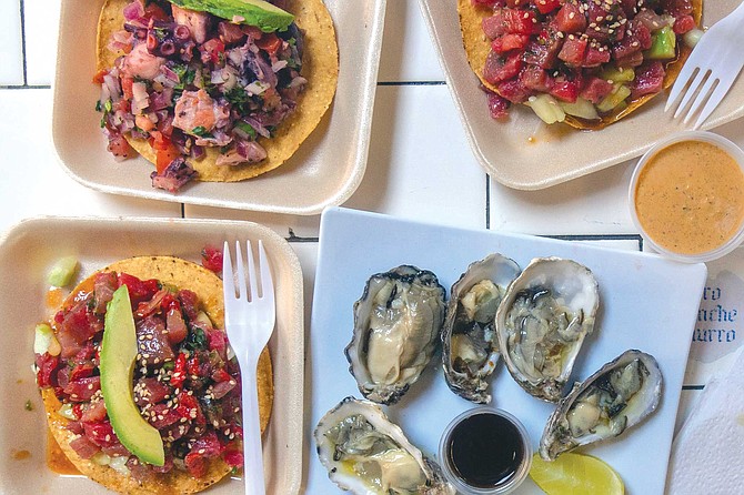 Otto’s menu includes some of the best oysters I’ve found in the city, plus seafood tacos, tostadas, specialty plates, and appetizers, all made in traditional Baja style.