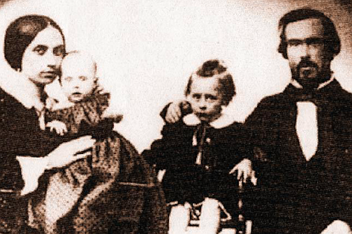 Anna Whaley with baby Anna, Frank, and Thomas Whaley