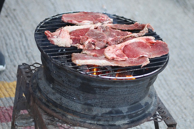 Tony Tee’s tire-rim grill from that fabled first visit to the stadium.