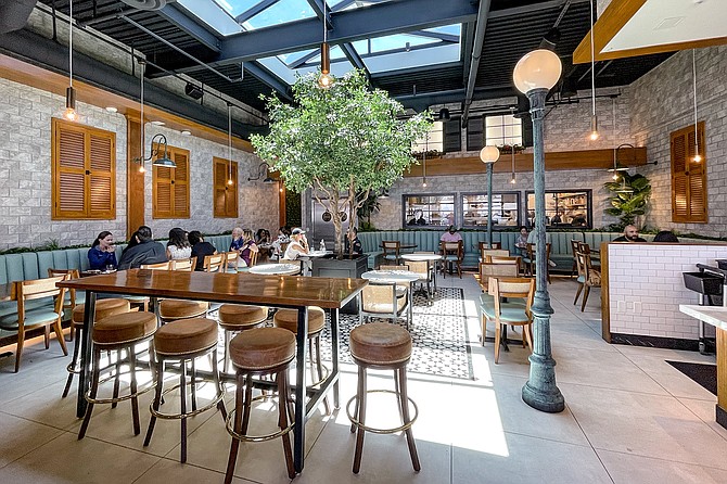 A local restaurant set up shop at the mall, and it looks like this