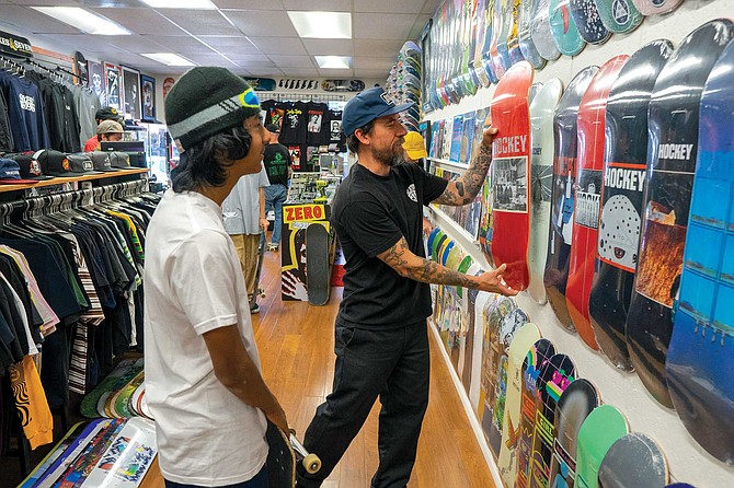 “Skateshops can be an intimidating place,” Kobriger recalls, “but I wanted Sixes and Sevens to be really inclusive and give off a positive vibe where people would leave with a good feeling. Talking to people is one of the best parts of the job.”
