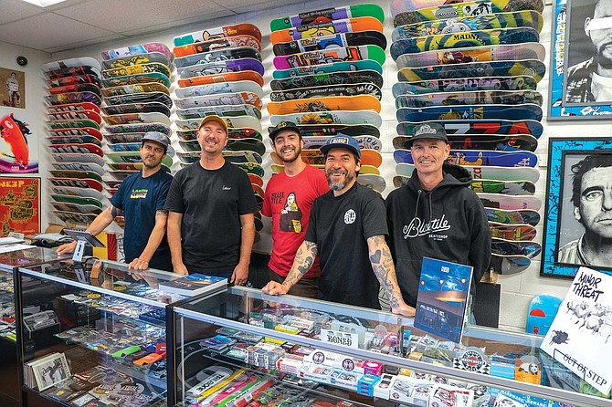 “A place to mentor the next generation and pass on what you know, what skateboarding has taught you.” Sixes and Sevens partners, left to right: Blair Alley, Mike Fitzgerald, Brian Blakely, Paul Kobriger, Jaime Owens