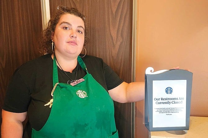 “People have asked questions, told us we should shut down, and one man even went as far as to urinate on our floor when told he wasn’t going to be given access to our bathrooms,” says Shelby Heffner at Starbucks.