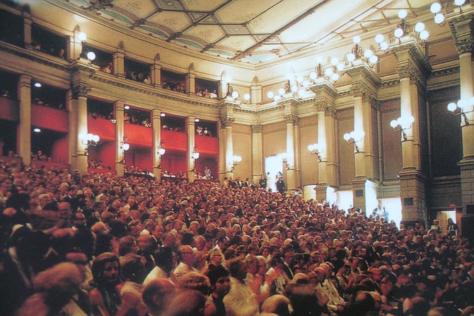 Bayreuth Festspielhaus interior circa 1970.