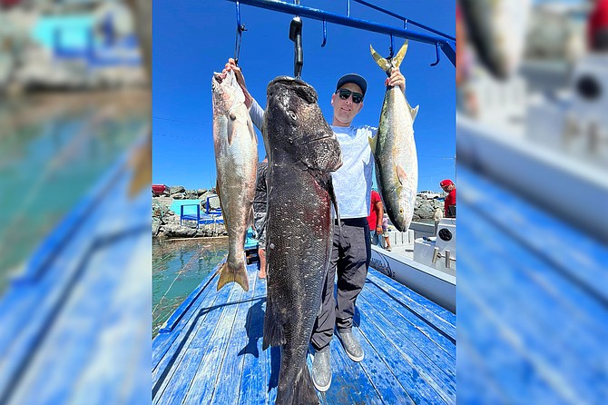 ”My first Black seabass on 40lb test, alongside a nice WSB and good sized yellowtail. Today was a good day.” – Chris Pizzitola fishing with Cedros Sportfishing and Diving.