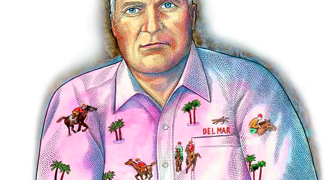 At Del Mar, parimutuel clerks are clad in pastel Hawaiian-style shirts with a tropical/equine motif.