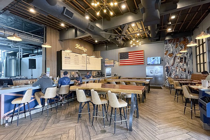 The bar and dining room at Heritage Barbecue