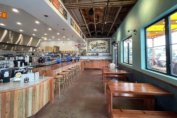 The counter and dining room at HomeState