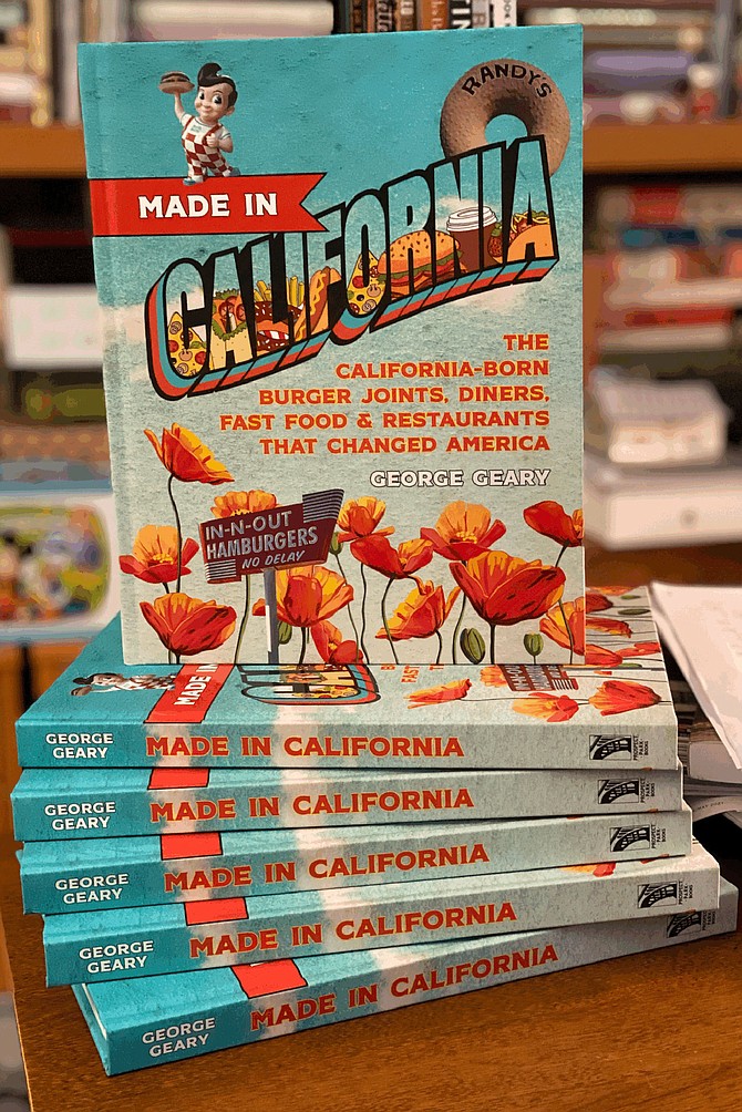 George Geary gives a presentation on the history of California-born businesses and sells a few books.
