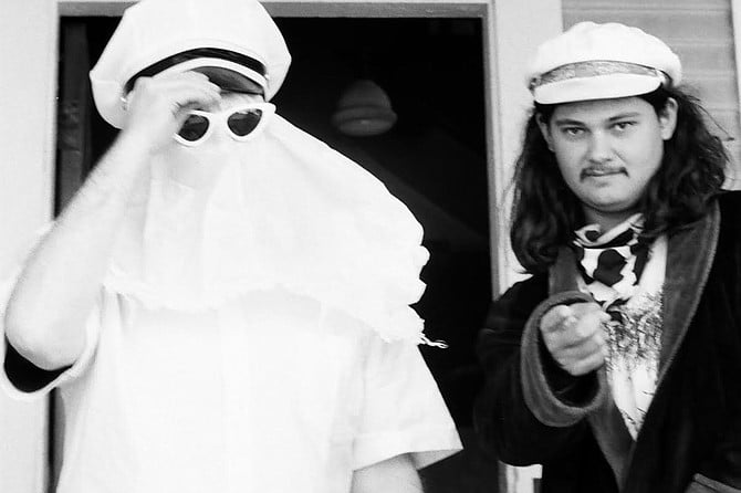 Gary Wilson with director Case Esparros on set of The Absence Of Milk In The Mouths Of The Lost