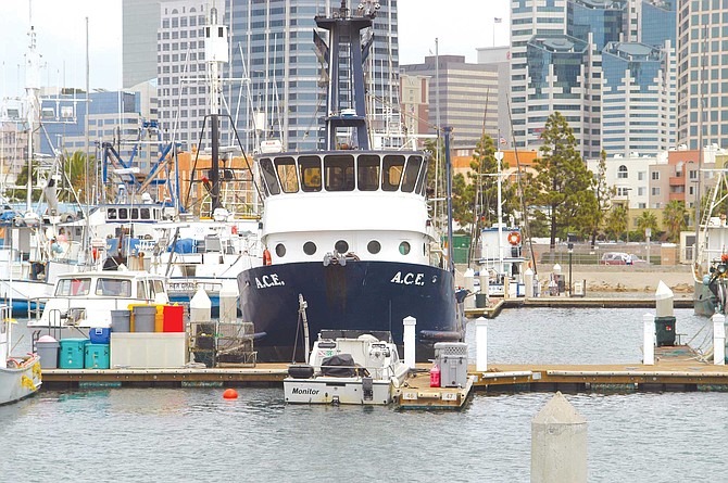 A.C.E. tied up in San Diego. The bait boat operated for 19 years.