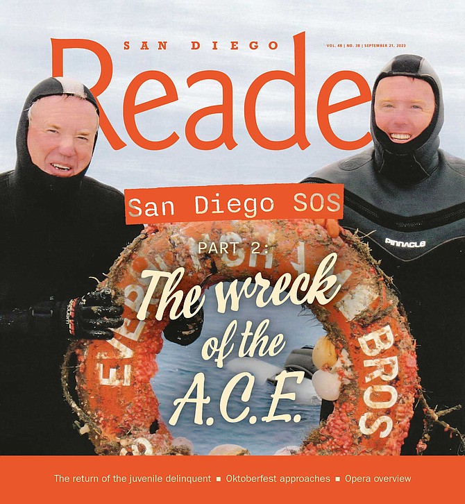 Bob Lohrman (left) and Roger Healy were the first to dive the A.C.E. after it was located nearly two years after it went down.
