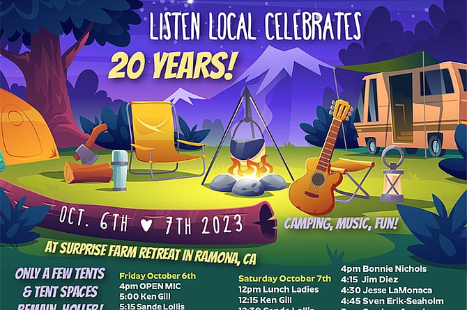 Listen Local 20 Year Celebration at Surprise Farm Retreat Center Oct 6 and 7