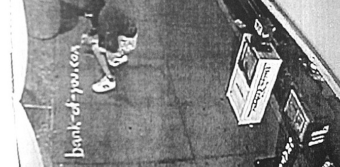 Security camera footage shows Olson chalking anti–Bank of America messages on the sidewalk.