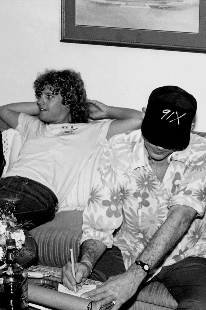 The author with Hunter S. Thompson (right), backstage at Symphony Hall in 1988.