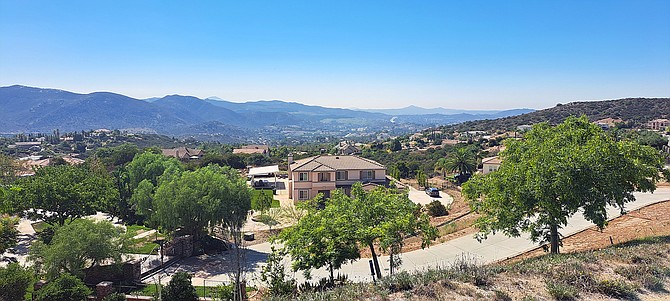 Looking out onto an affluent neighborhood in Blossom Valley.