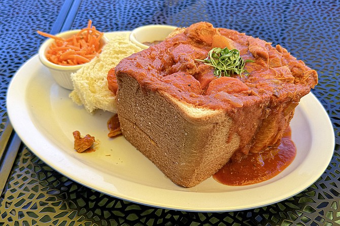 Bunny chow, a signature Indian-influenced street food from Durban, South Africa