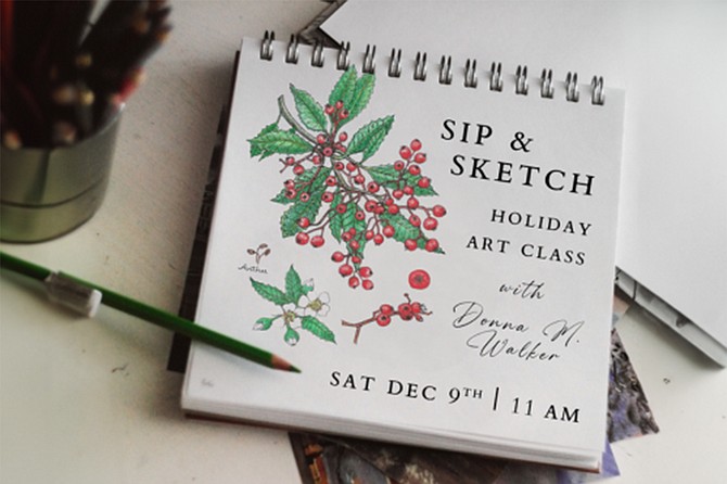 Take an Holiday Art Class at the San Diego Archeological Center, all art supplies, 2 drinks and light refreshments included.
