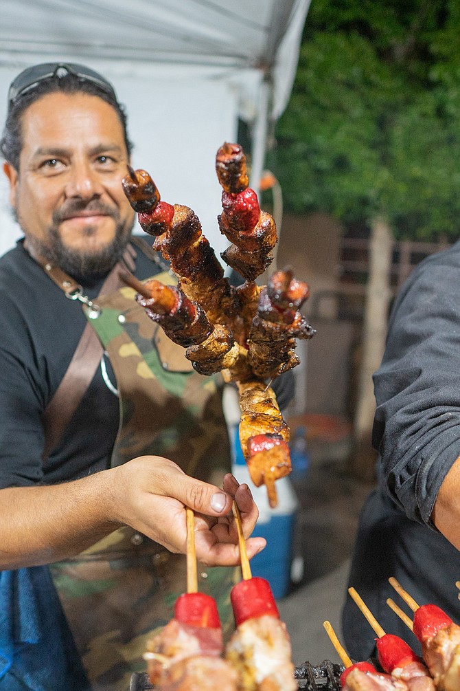 A couple of “asado Chilenos” paired perfectly with the beer.