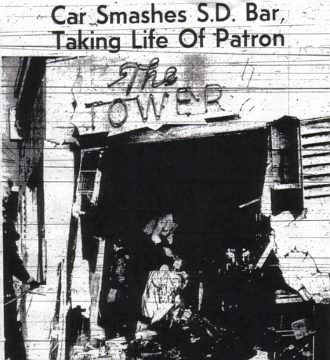 In 1964 a car smashed into the entrance, killing a patron sitting at the cocktail lounge.