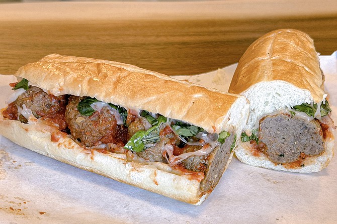 A Sicilian-ish meatball sub