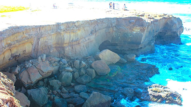 "Causes of collapsing cliffs: entropy, natural decay, and rain."