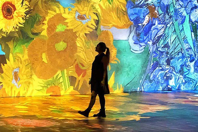 The show is projected on every surface around you, making it feel as though you have stepped directly into a Van Gogh painting.