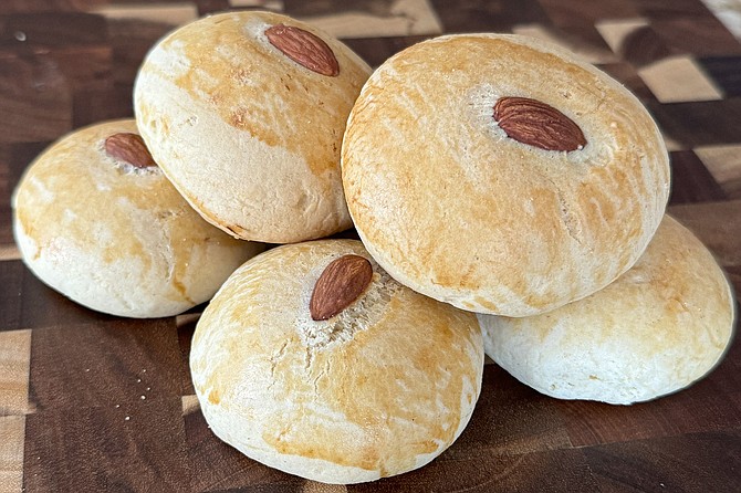 Kolcha badami: Afghan almond shortbread cookies taken home from Afghani Food International Market & Restaurant